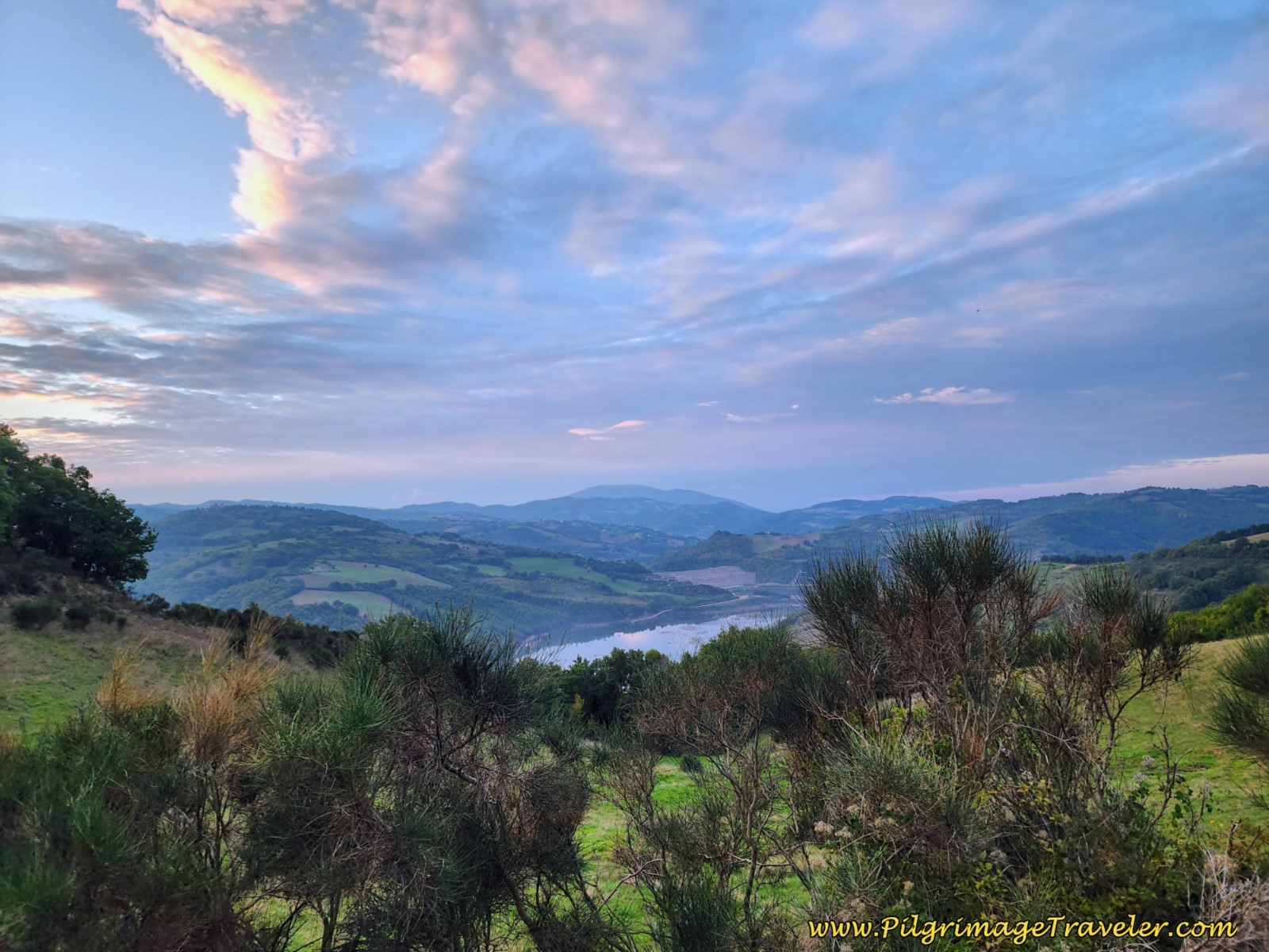 View of the Lago di Valfabbrica, day nine, Way of St. Francis, Biscina to Valfabbrica