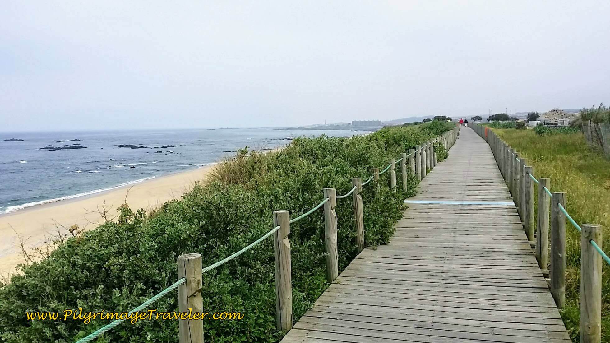 Boardwalk of Praia do Aterro on day fifteen of the Portuguese Way on the Senda Litoral