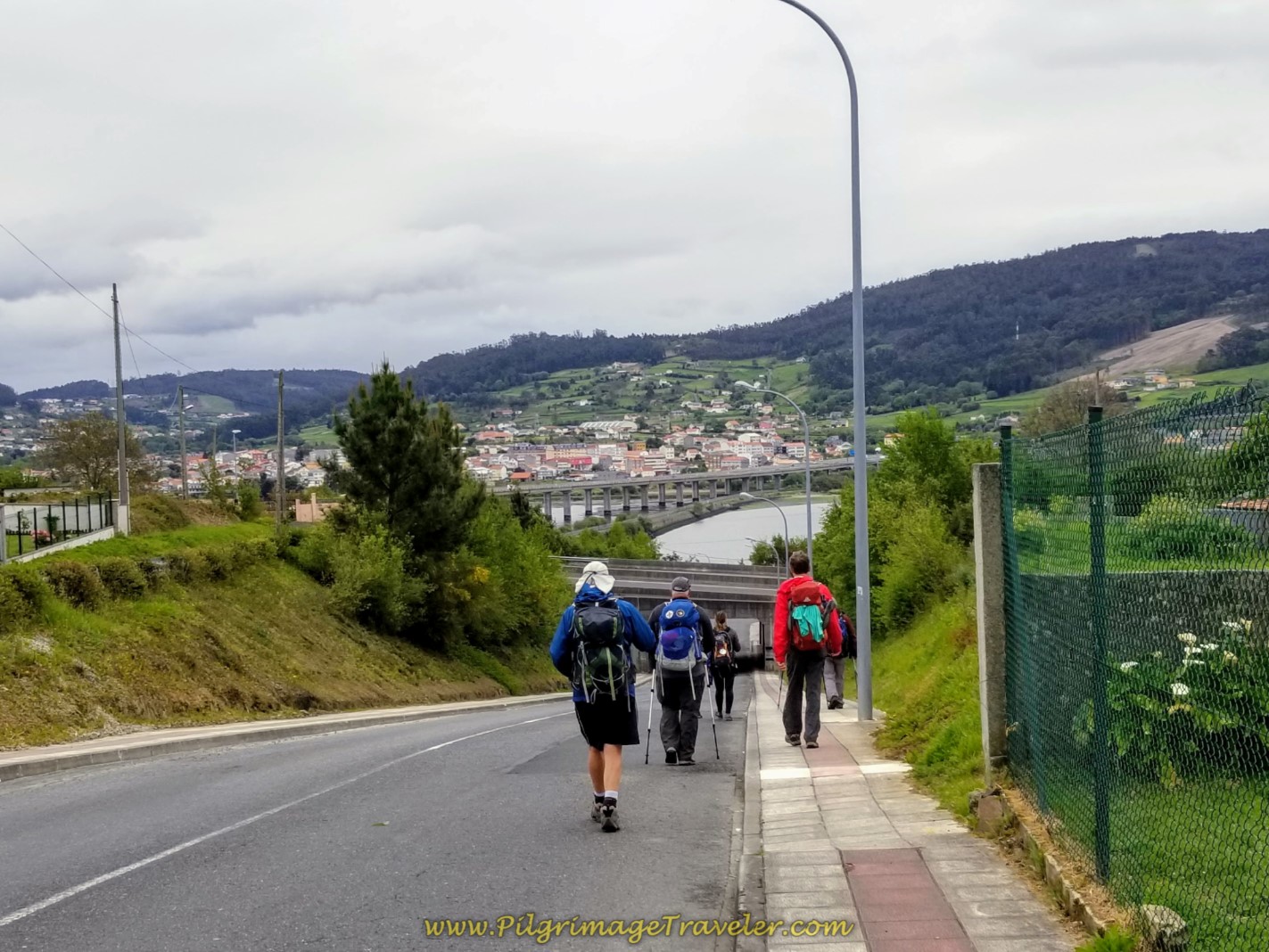 Nice Steep Downhill Back Towards the River on day one of the Camino Inglés