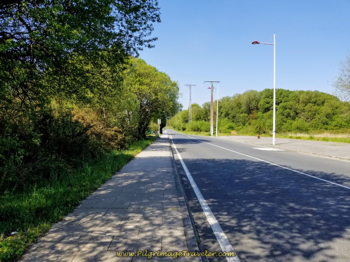 Leaving the Industrial Park on a Quieter Road on day eight of the English Way Leaving the Industrial Park on a Quieter Road on day eight of the English Way