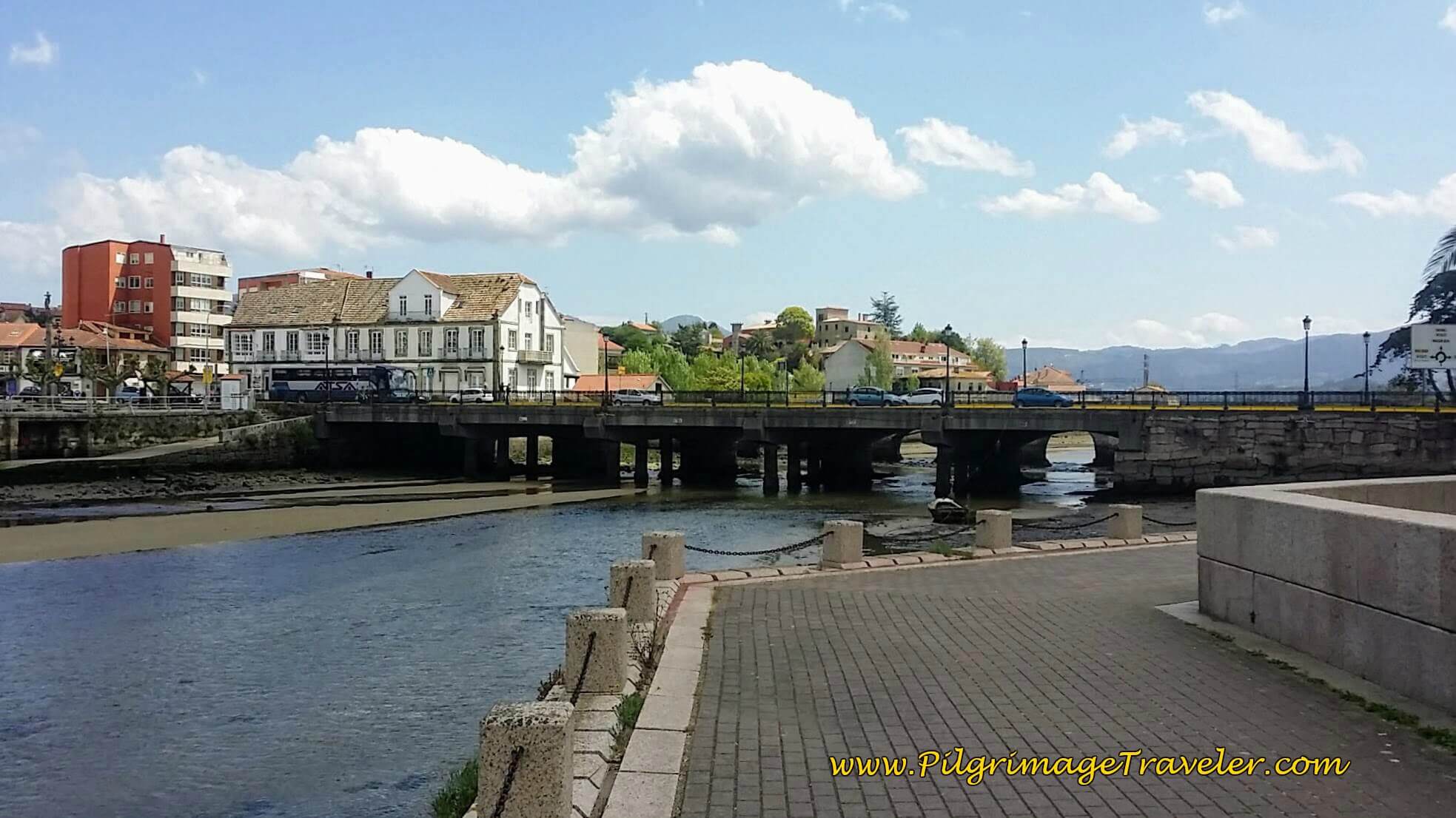 Pathway Joins the Río Miñor on day twenty, Camino Portugués da Costa
