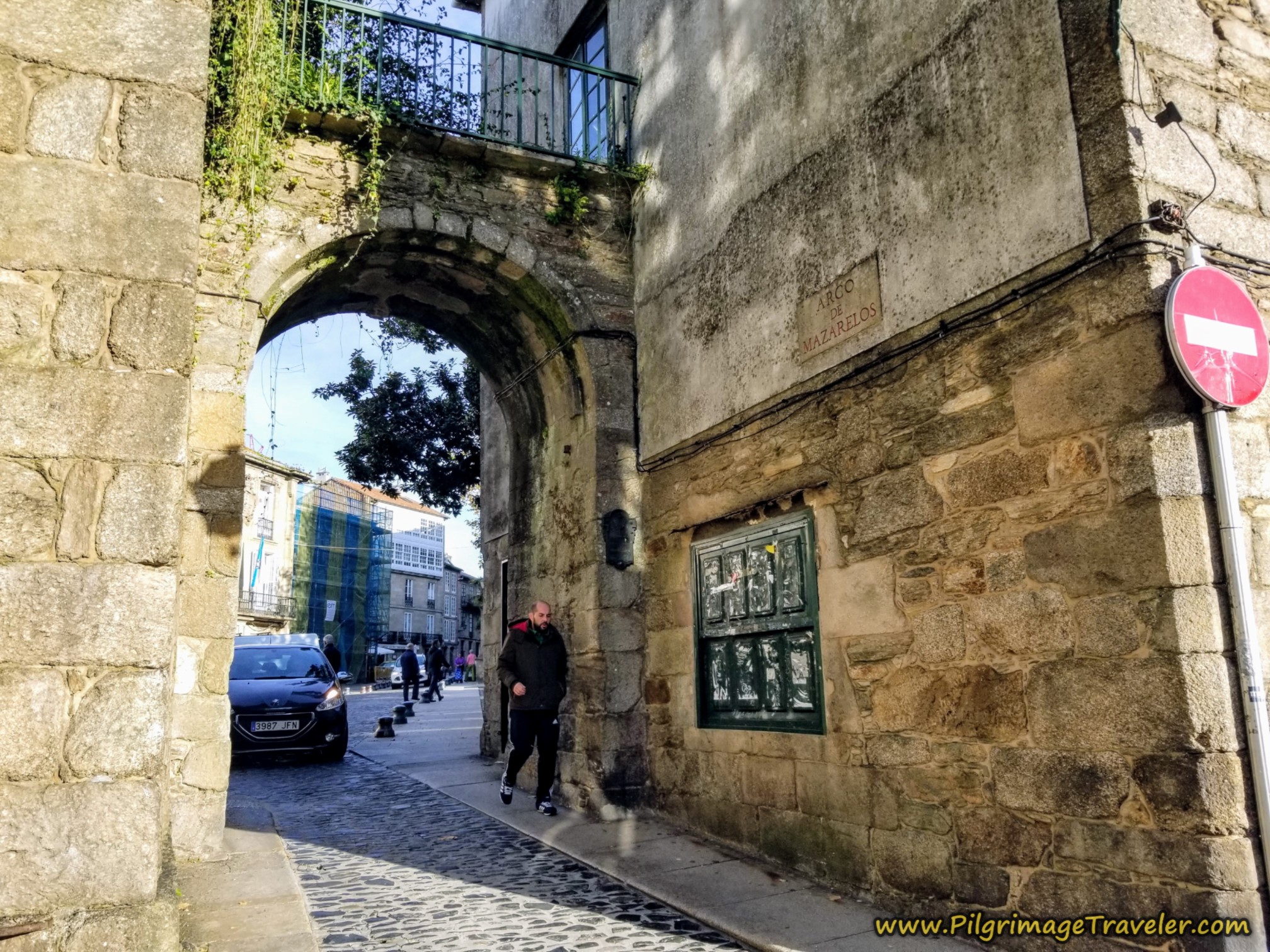 Walk Through the Medieval Gate, the Arco de Mazarelos on the Camino Sanabrés from A Susana to Santiago de Compostela