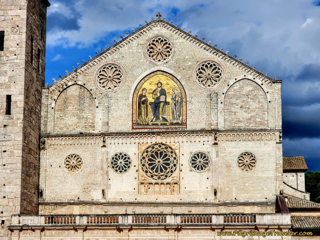Way of St. Francis: Day Fourteen, Poreta to Spoleto - Close-Up of the Mosaic Façade, Duomo di Spoleto