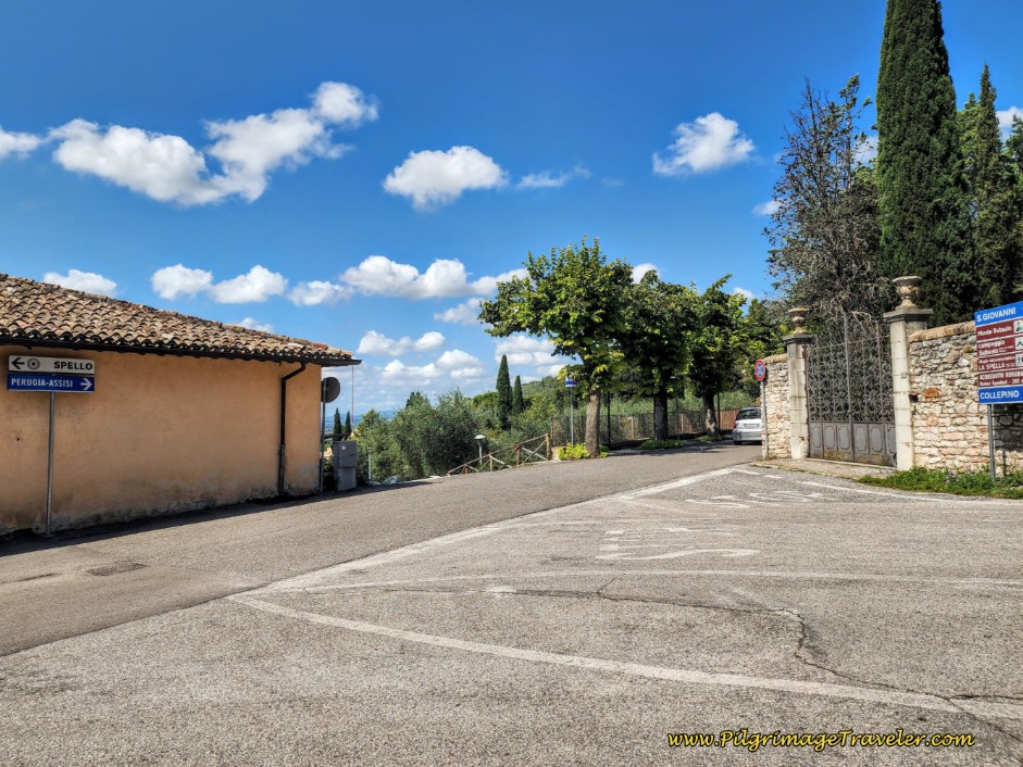 Way of St. Francis: Day Eleven, Assisi to Spello, Lower Alternative Route Joins the Monte Subasio Route Here at This Intersection