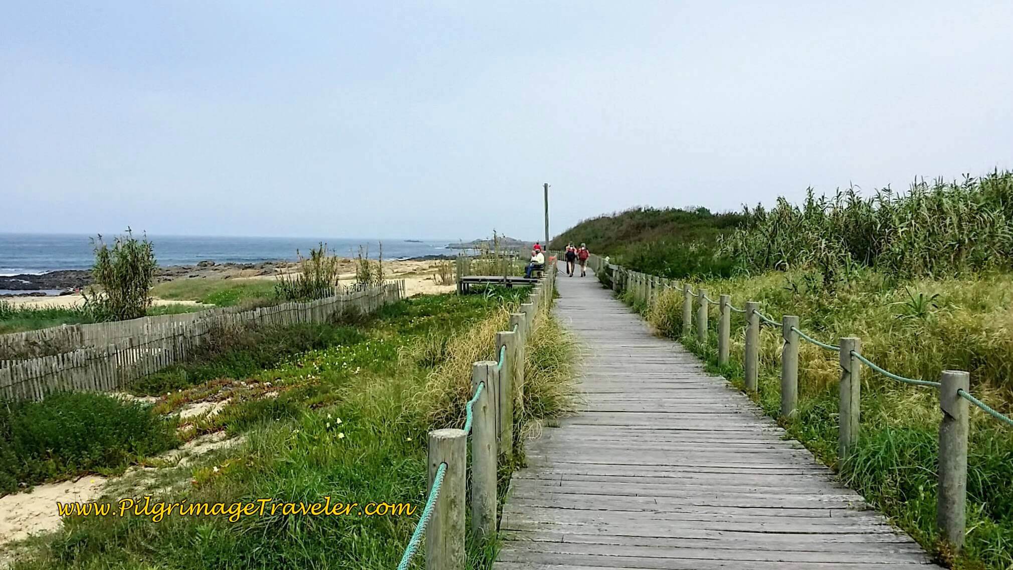 Boardwalks of Praia do Cabo do Mundo on day fifteen of the Portuguese Way on the Senda Litoral