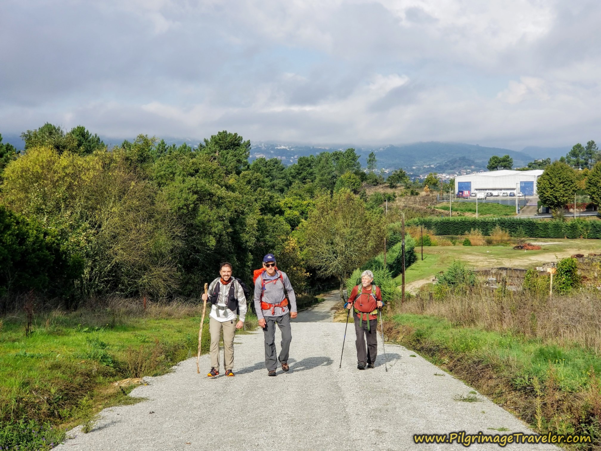 The Three Amigos, pilgrims on the way to Ourense, Camino Sanabrés, Xunqueira de Ambía to Ourense