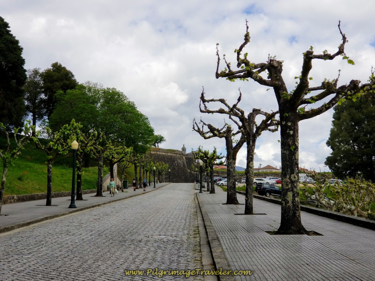 Toward the Fortifications of Valença on day nineteen on the Central Route of the Portuguese Camino Toward the Fortifications of Valença on day nineteen on the Central Route of the Portuguese Camino