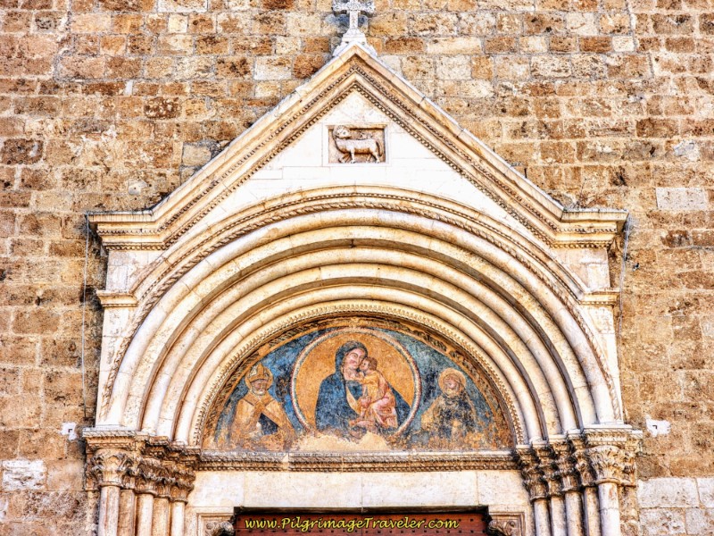 Way of St. Francis: Day Eighteen, Poggio Bustone to Rieti - Basilica di Sant'Agostino Doorway Mosaic