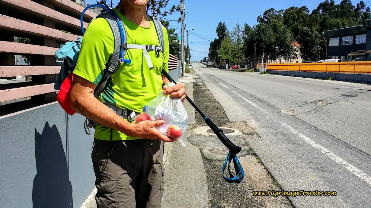 Apples and Cold Water from our Camino Angel