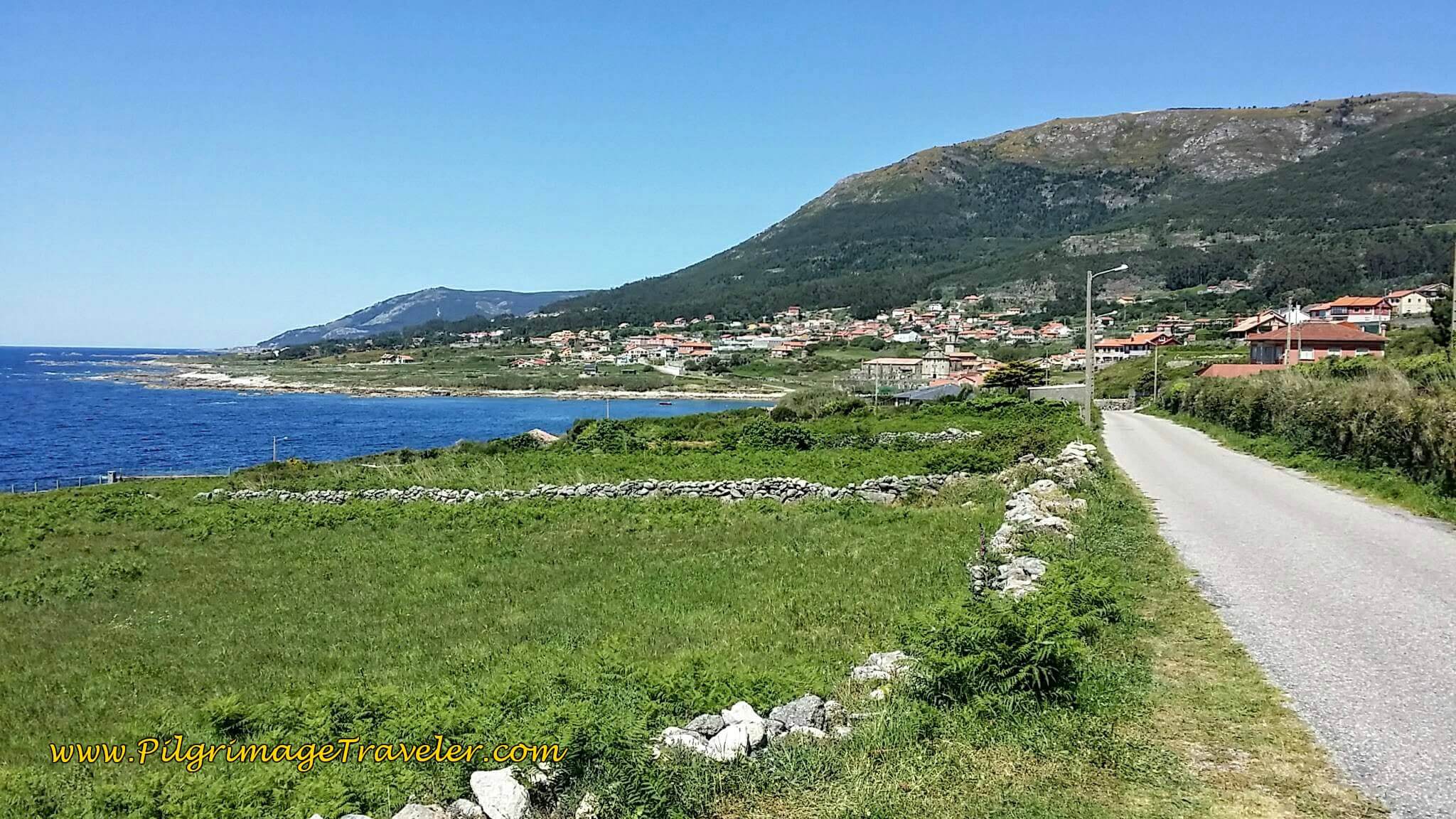 Paved Secondary Road to Oia, Spain on Day Nineteen of the Camino Portugués