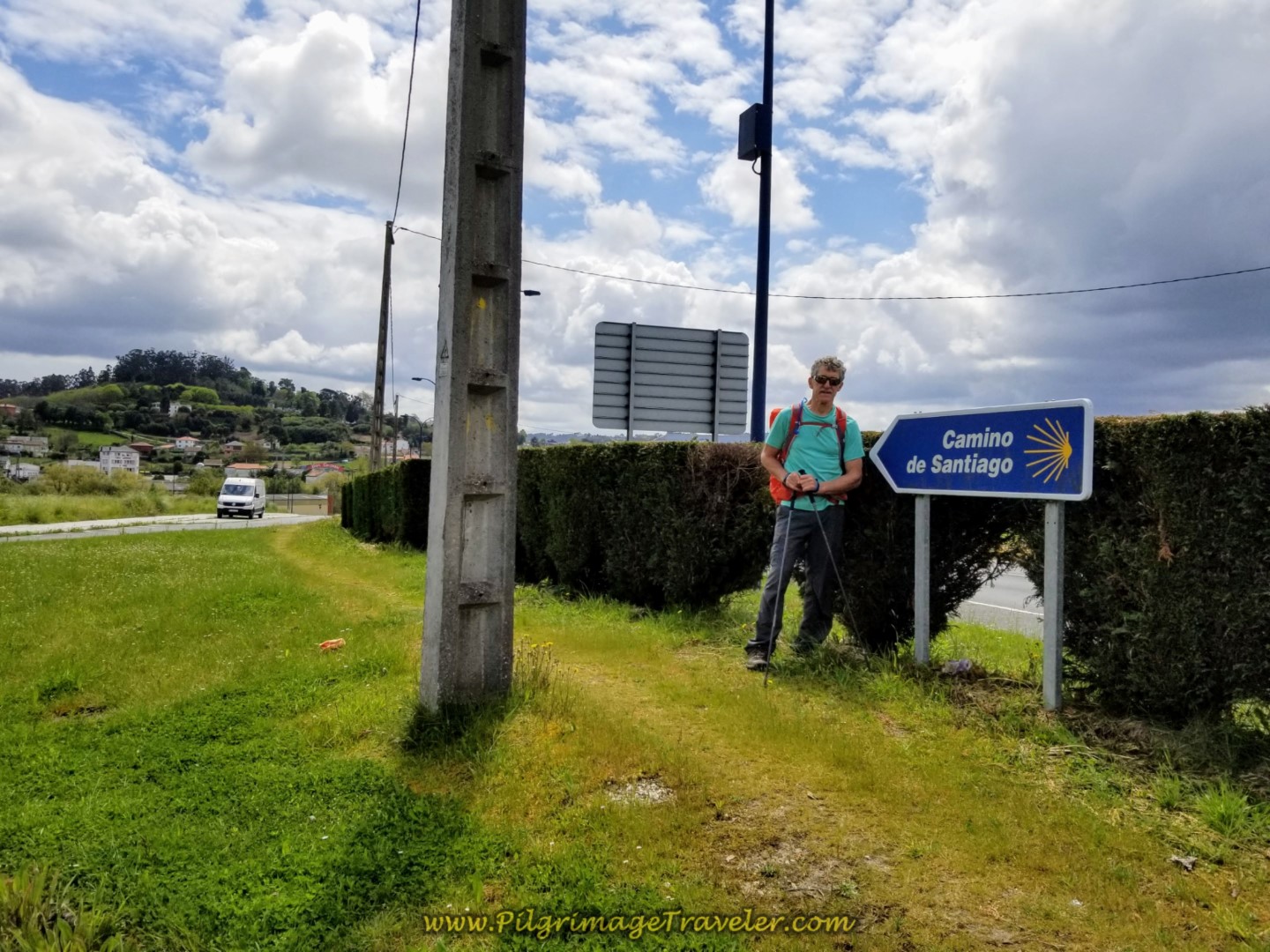 Rich and the Camino de Santiago Sign on day one of the La Coruña Arm of the Camino Inglés Rich and the Camino de Santiago Sign on day one of the La Coruña Arm of the Camino Inglés