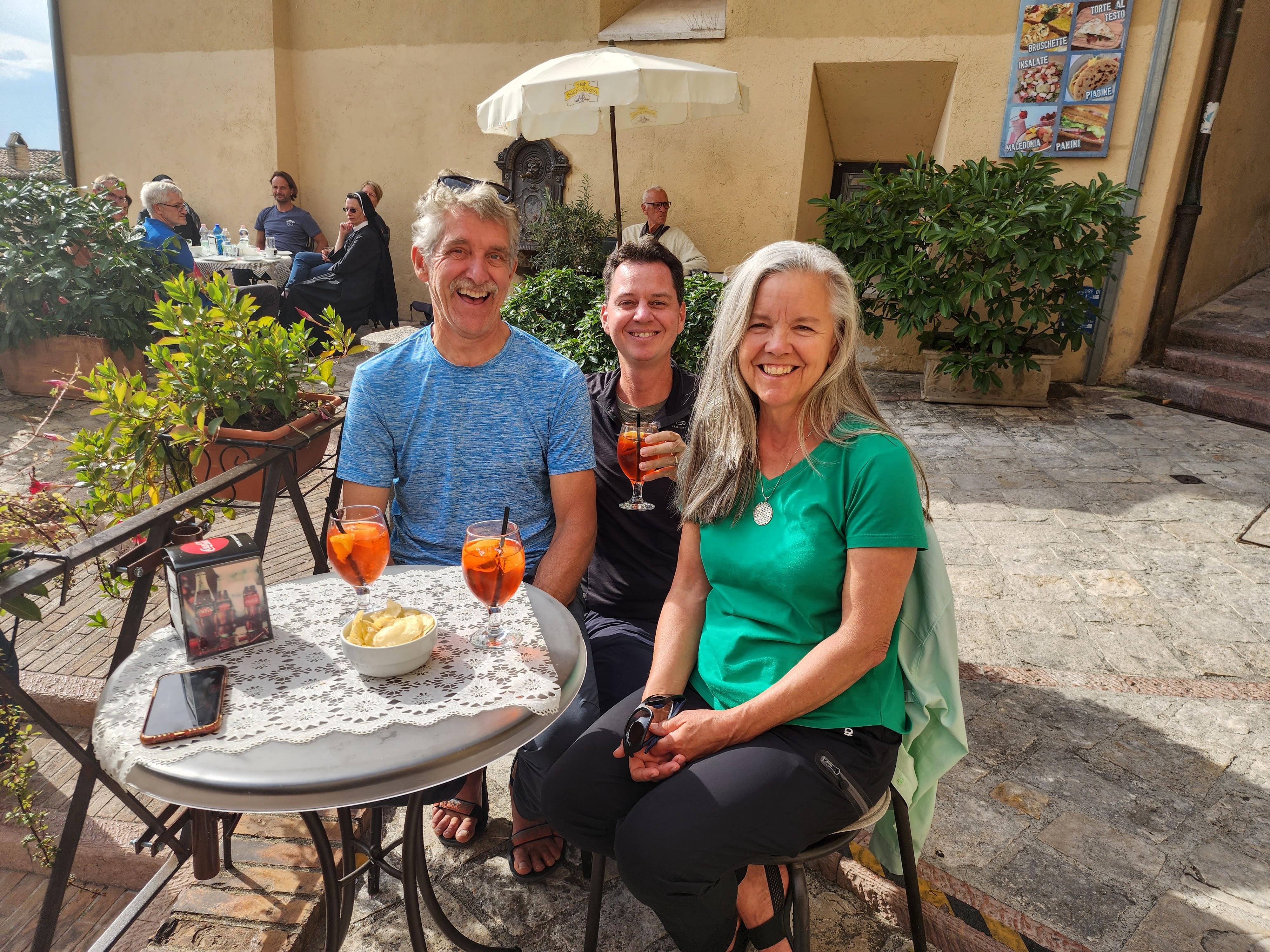 Rich, Nick and Elle at Happy Hour in Assisi Rich, Nick and Elle at Happy Hour in Assisi