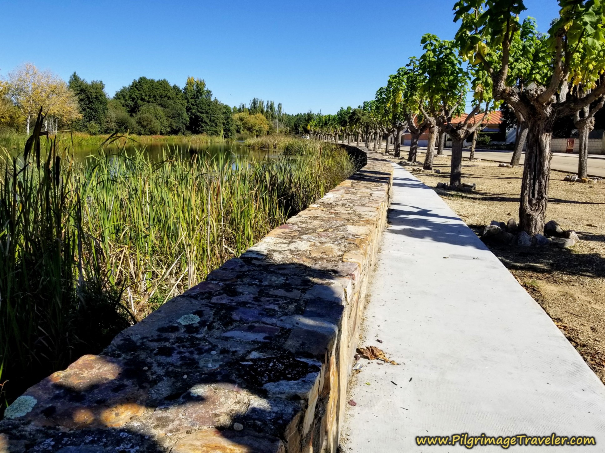 Río Tera Riverwalk in Santa Croya de Tera on the Camino Sanabrés from Tábara to Santa Marta de Tera