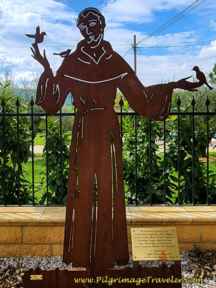 St. Francis Sculpture, day seven of the Way of St. Francis, from Pietralunga to Gubbio