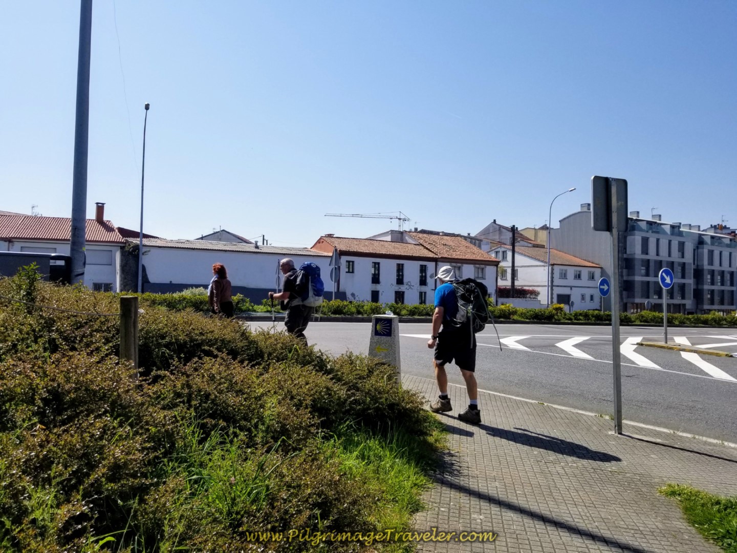 Up and Cross Over the N-550 Again on day eight of the Camino Inglés Up and Cross Over the N-550 Again on day eight of the Camino Inglés