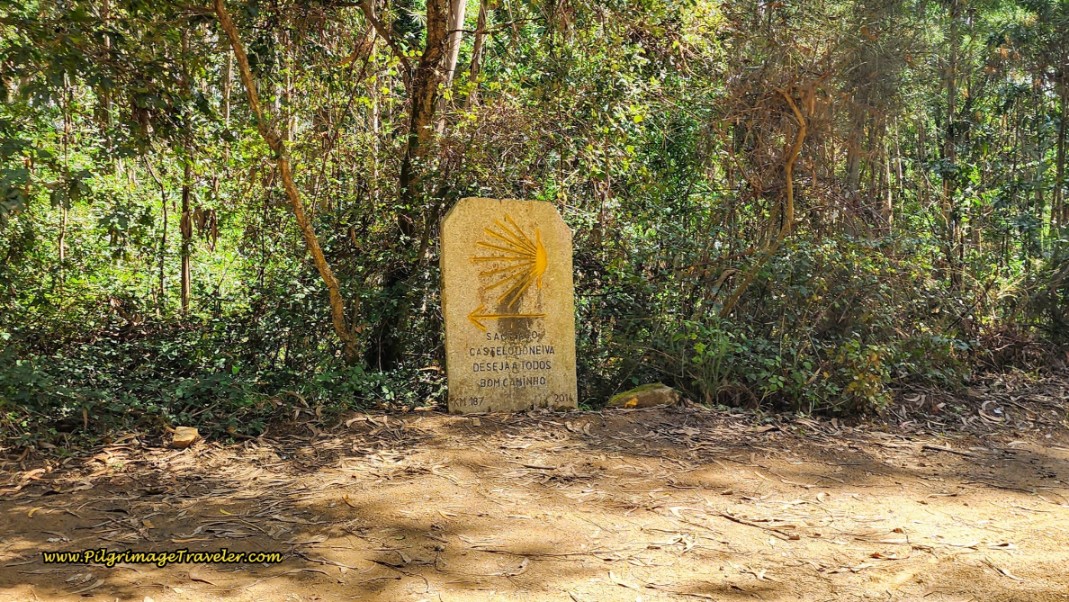 187 Kilometer Waymark in the Forest