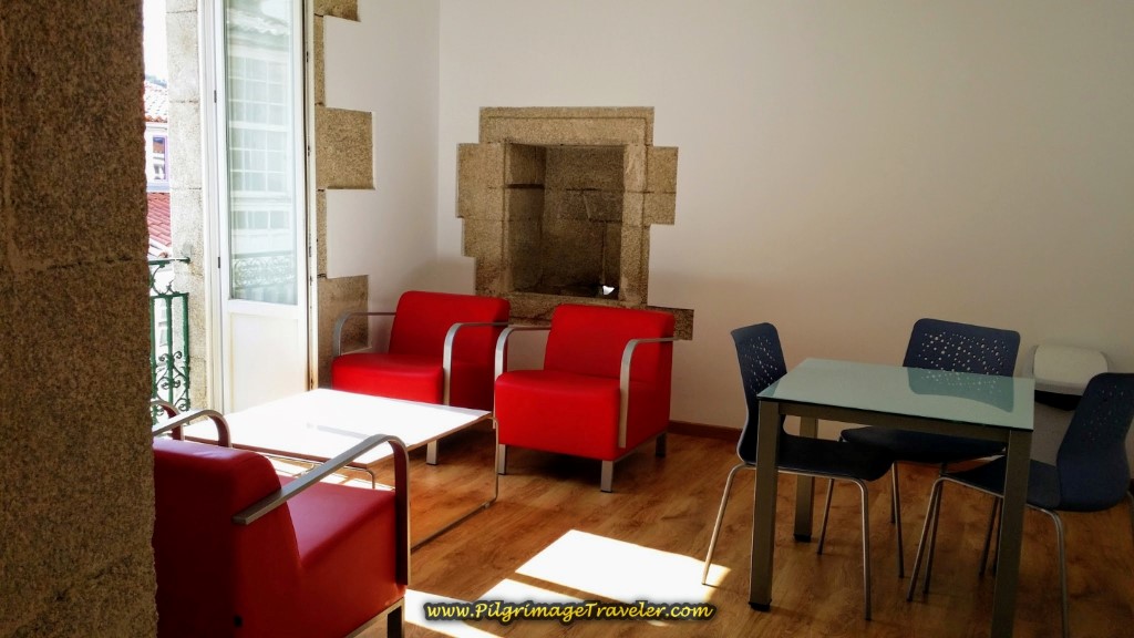 Living Area in the Albergue Casa da Pescadería in Betanzos on day four of the English Way