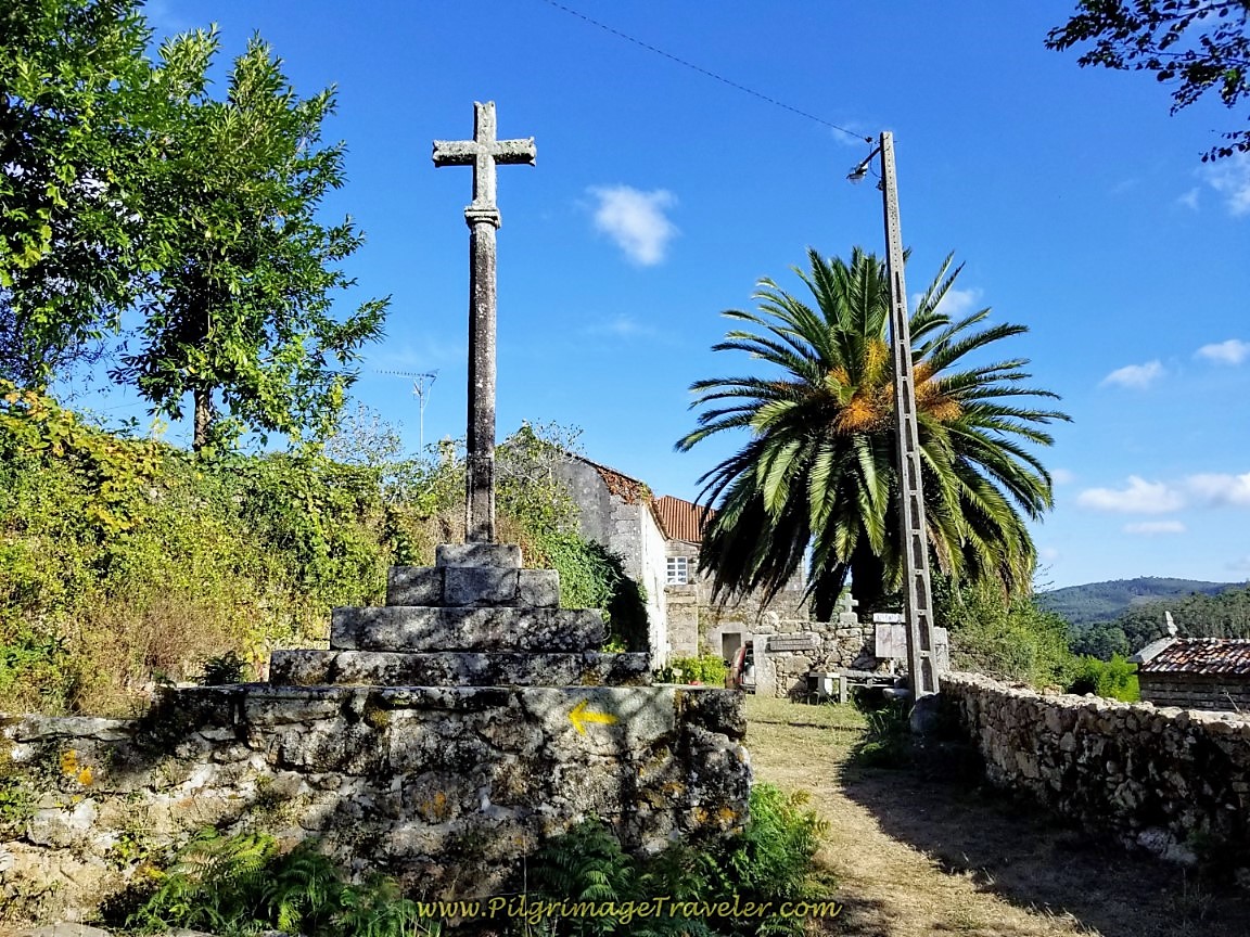 Cruceiro by the Monasterio de San Martiño de Ozón on day three of the Camino Finisterre to Muxía