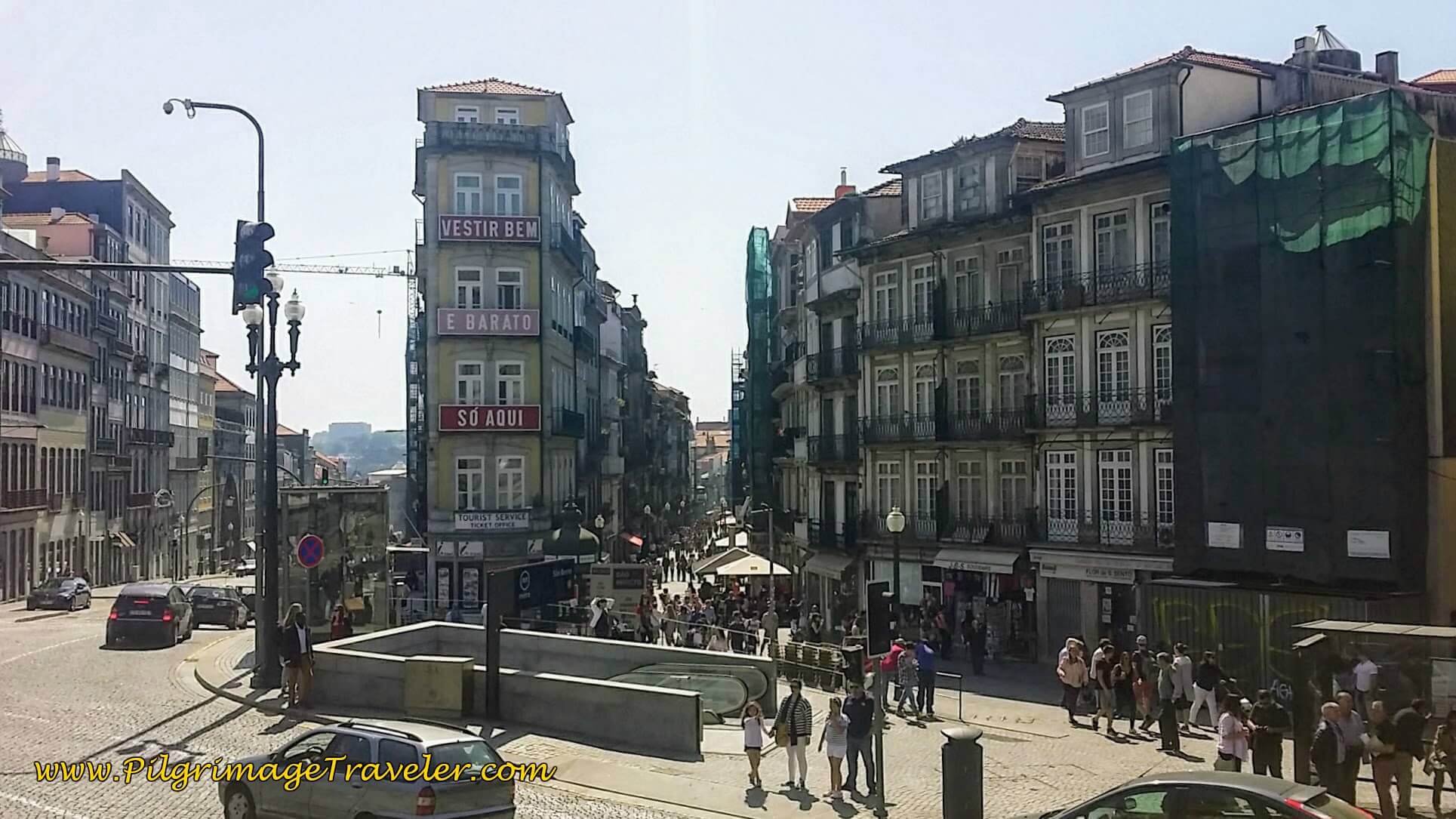 Rua de Mouzinho da Silveira by the Metro Station in Porto, Portugal