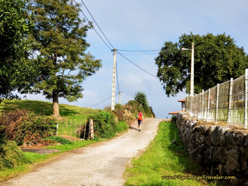 Almost at the Picullanza Top on day six of the Camino de San Salvador Almost at the Picullanza Top