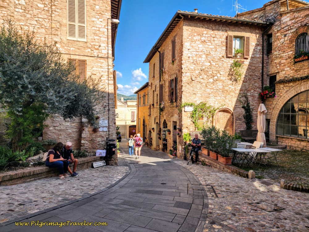 Way of St. Francis: Day Eleven, Assisi to Spello, Along the Via Consolare in the old medieval center of town.