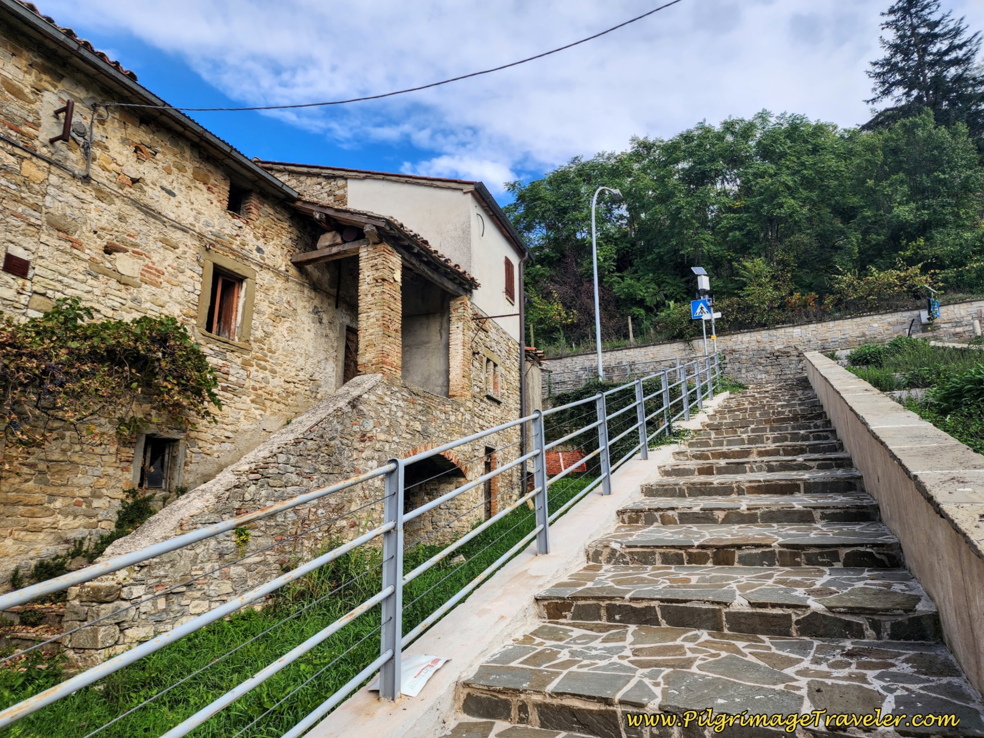 Stairway at Street's End, day six on the Way of St. Francis, from Cittá di Castello to Pietralunga