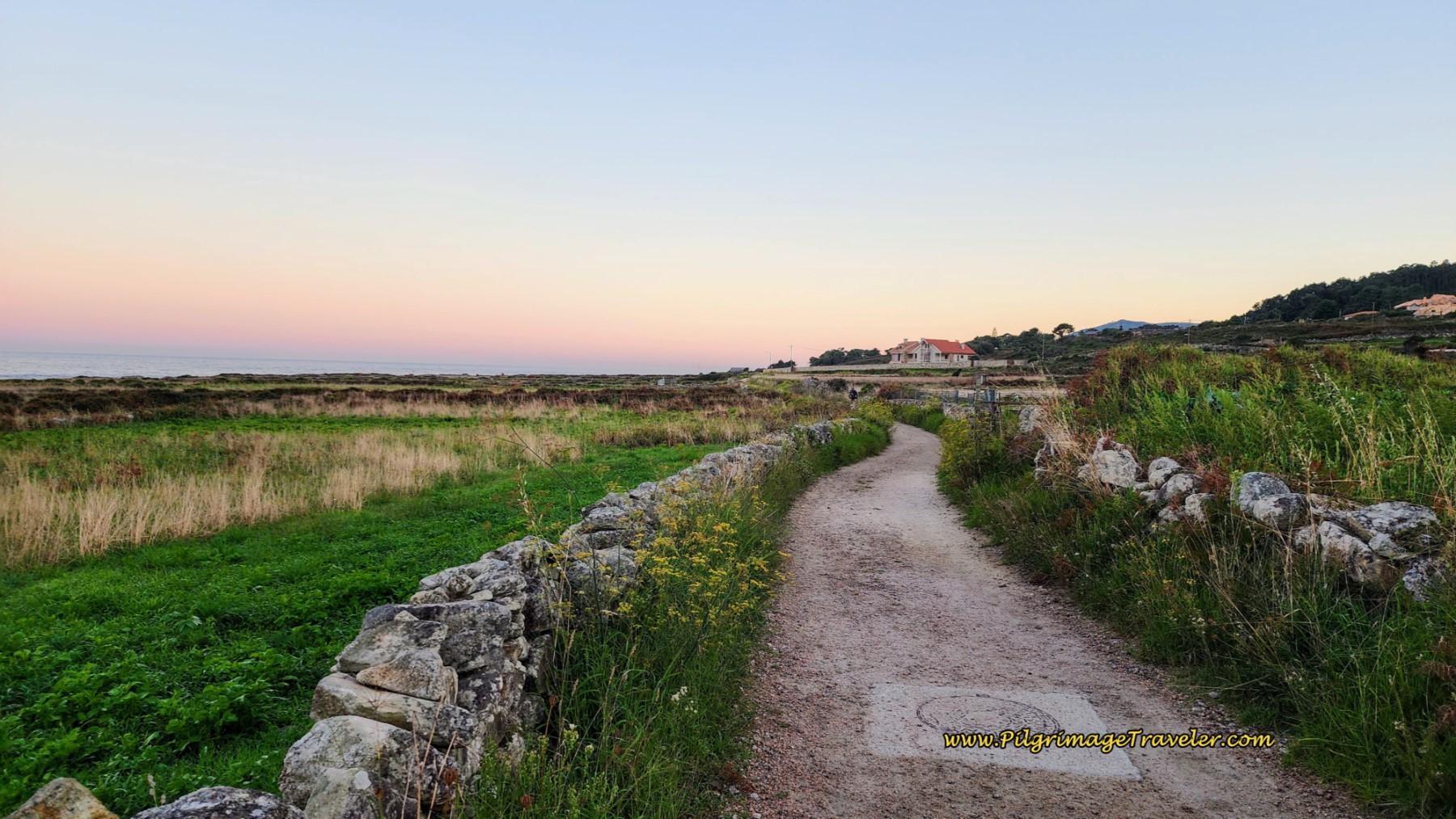 Stone Walls Line the Coastal Road