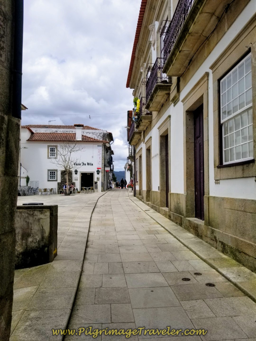 Through the Streets of Valença on the Rua de Mousinho de Albuquerque on day nineteen on the Central Route of the Portuguese Camino Through the Streets of Valença on the Rua de Mousinho de Albuquerque on day nineteen on the Central Route of the Portuguese Camino