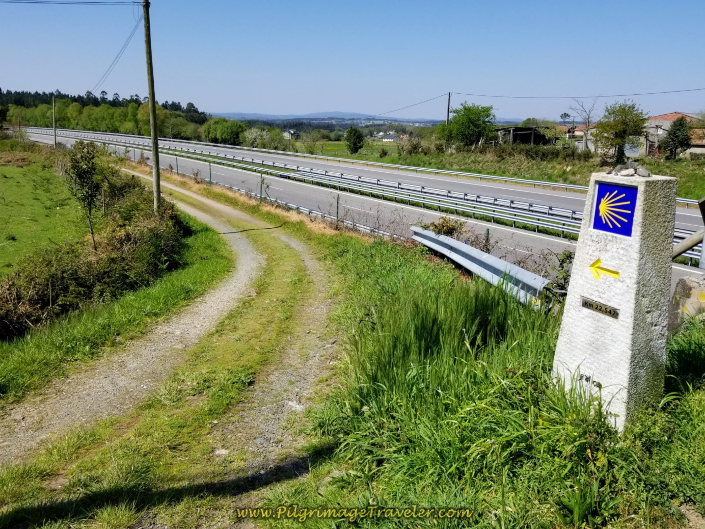 Left Turn to Pick Up E-1 Frontage Lane at 22.5 Kilometer Marker on day seven of the English Way