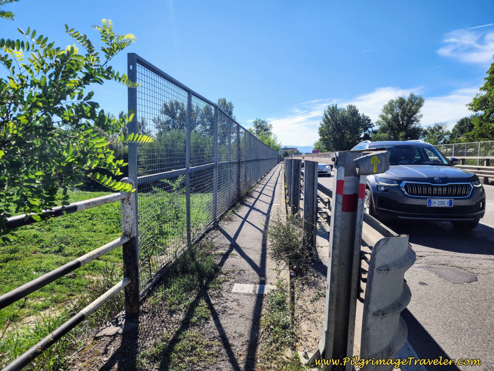 Cross Tevere River on this Bridge on day four of the Way of St. Francis from Sansepolcro to Citerna