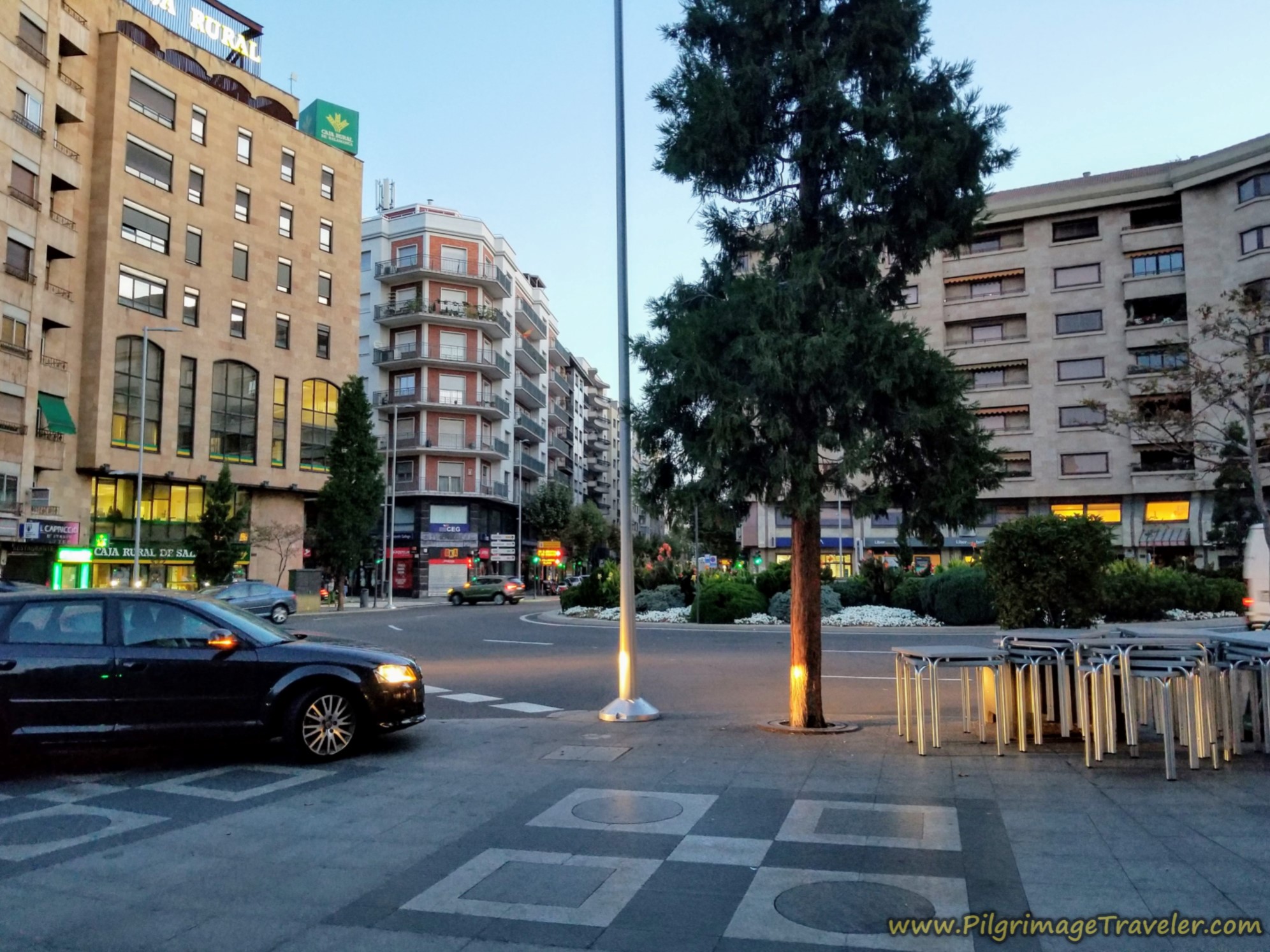 First roundabout leaving Salamanca on the Vía de la Plata. First roundabout leaving Salamanca on the Vía de la Plata.
