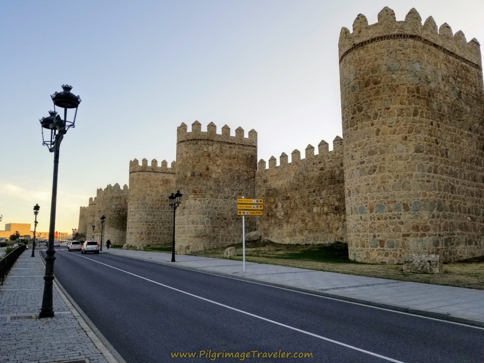 Follow the main street along the walls of Avila, on day one of the Camino Teresiano
