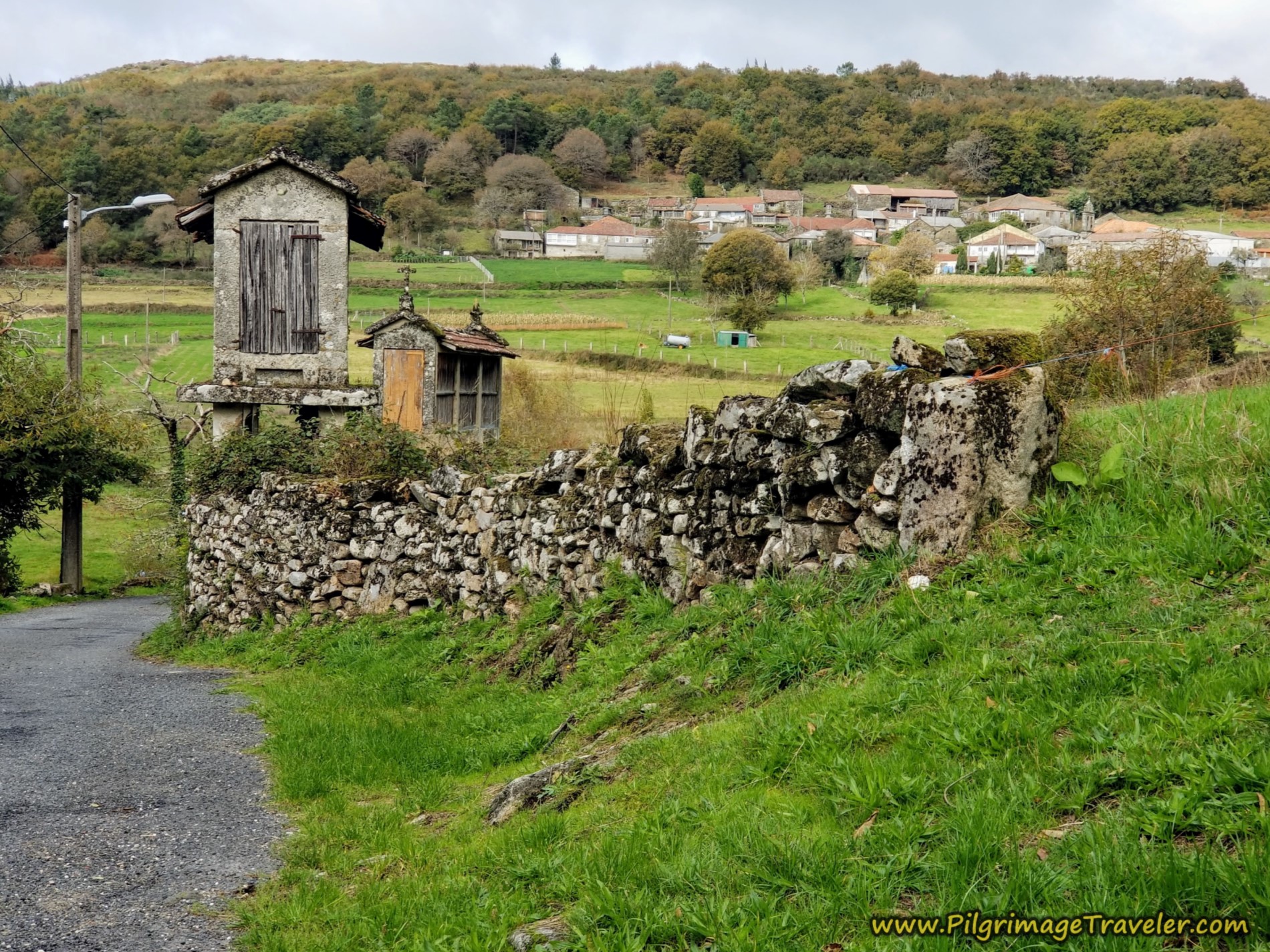 Horreos on the Road Leaving Carballediña