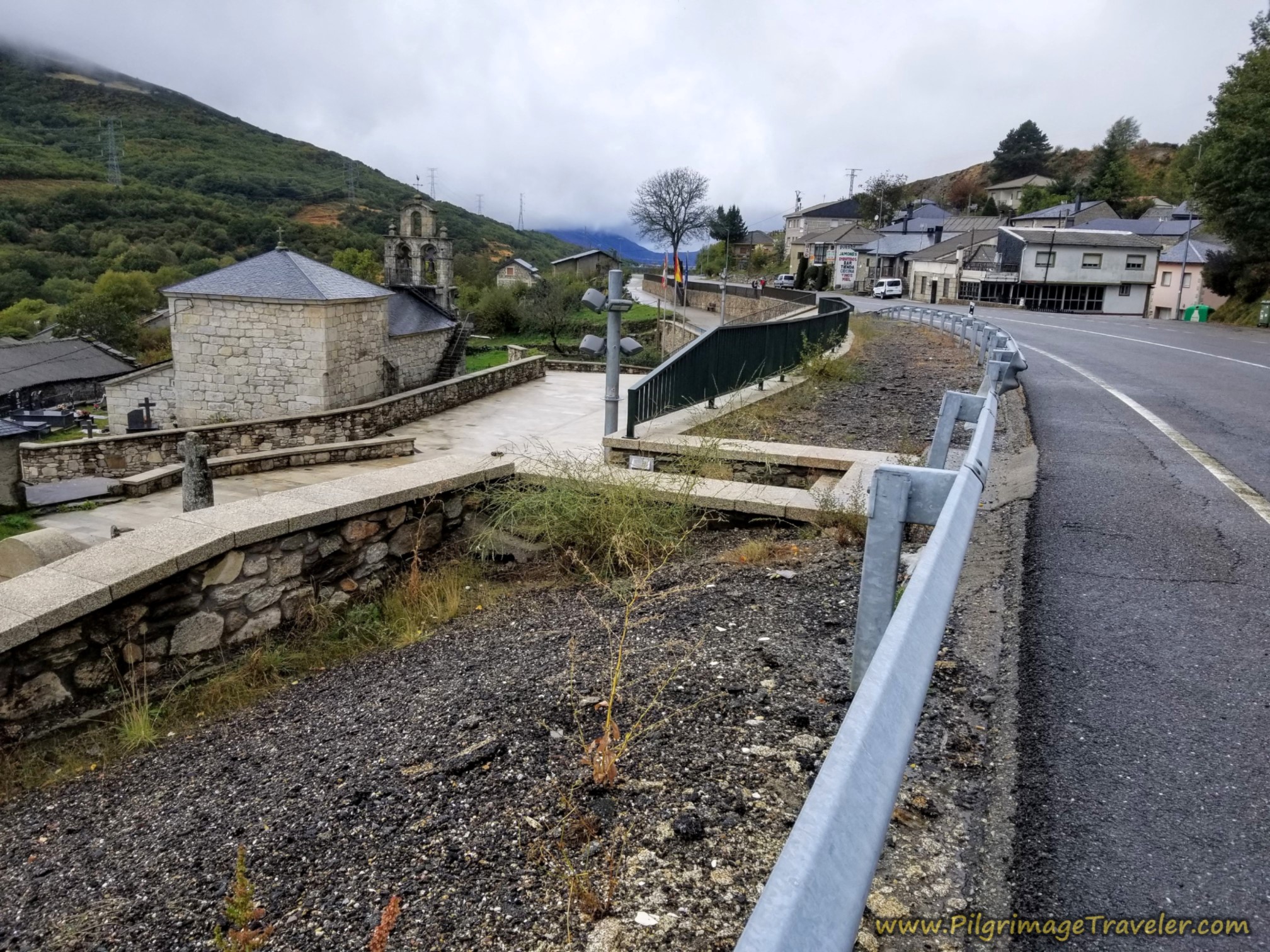 Entering Padornelo by the Iglesia de Santa María de la Asunción