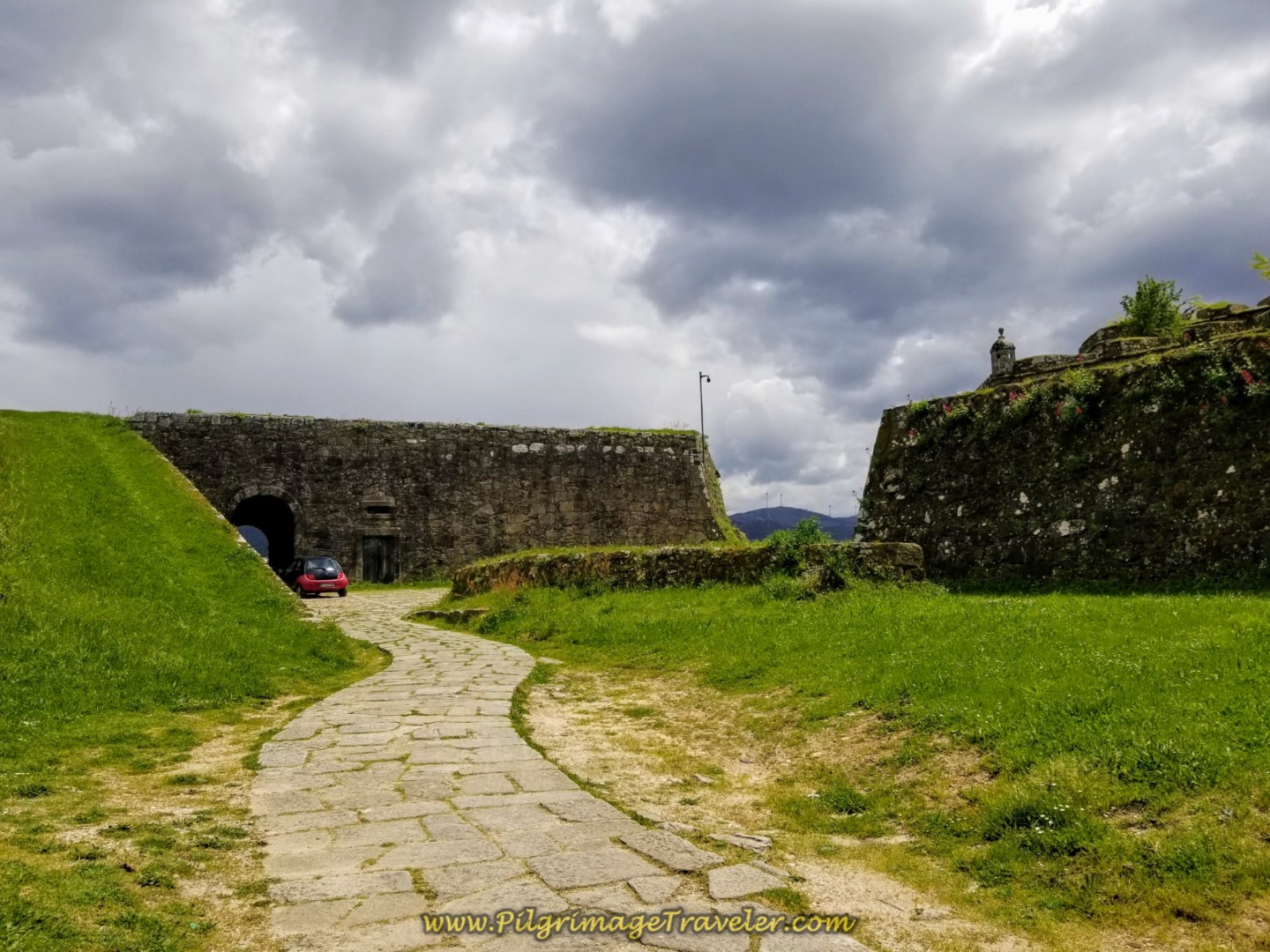 Path to the Outer Ramparts of the Medieval City of Valença on day nineteen on the Central Route of the Portuguese Camino