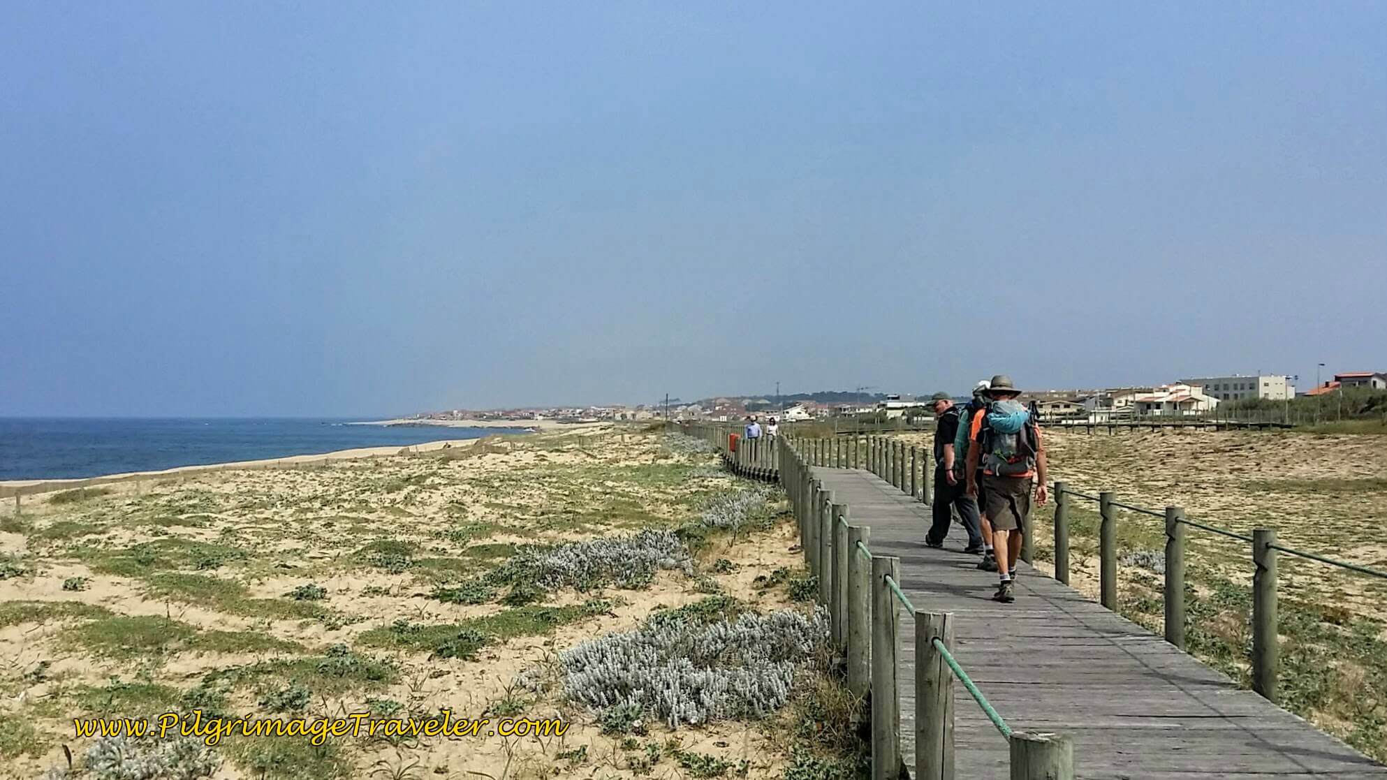 Boardwalk to Praia da Funtão in Lavra, Portugal on day fifteen of the Camino Portugués on the Senda Litoral
