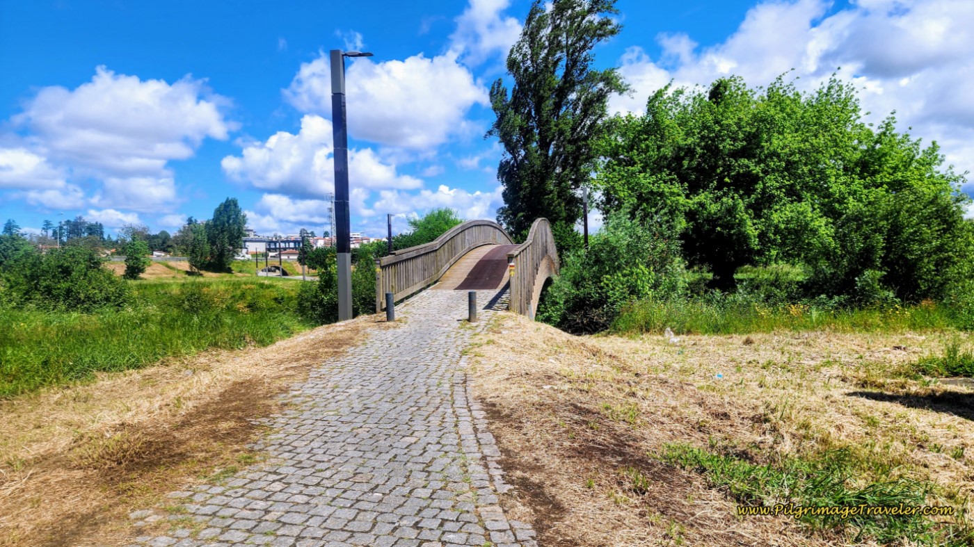 Cross Footbridge on day eleven of the Camino Portugués Cross Footbridge