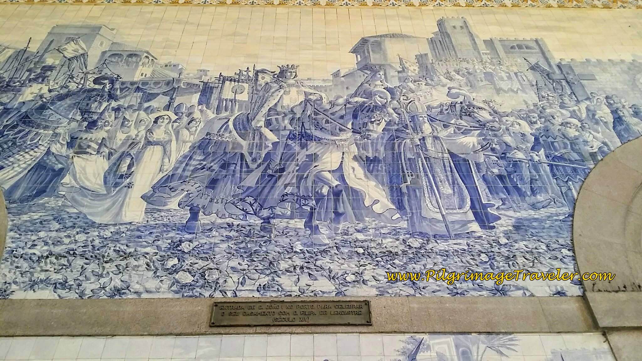 Mural of a Royal Marriage Procession in the São Bento Train Station in Porto, Portugal