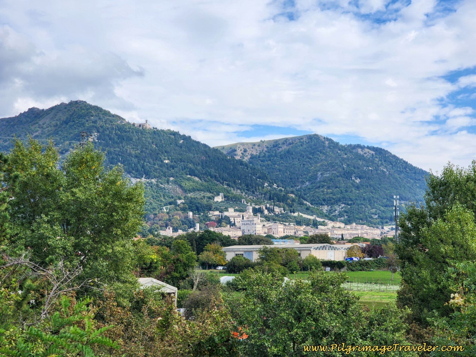 Views of Gubbio from the SS219 Bridge