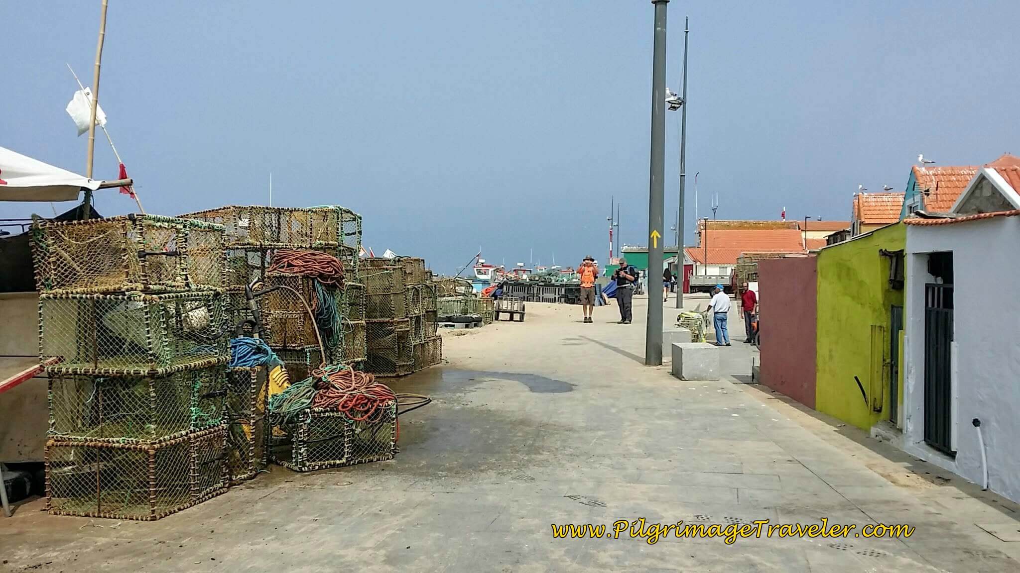 Fishing Boats and Pots Along the Beachfront Road in Angeiras on day fifteen of the Camino Portugués on the Senda Litoral
