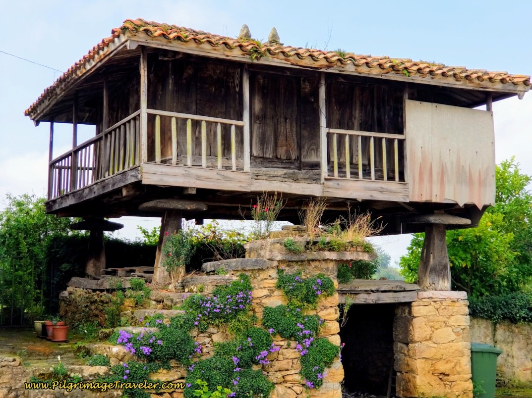 Hórreos and Flowers in San Miguel de la Pereda