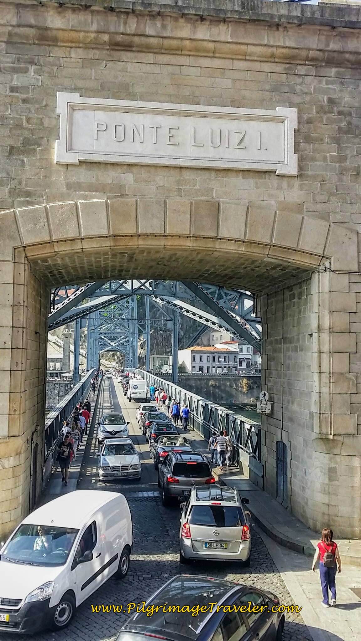 Lower Level of Ponte Luis I Bridge, for Automobile Travel in Porto, Portugal