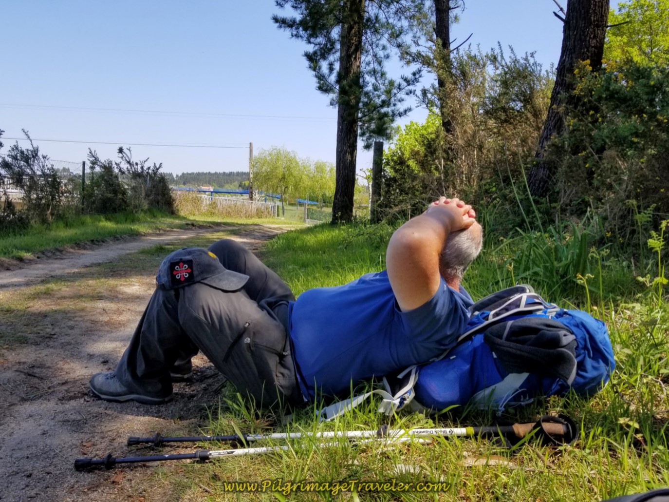 Steve Takes a Highway Rest Break on day seven of the English Way