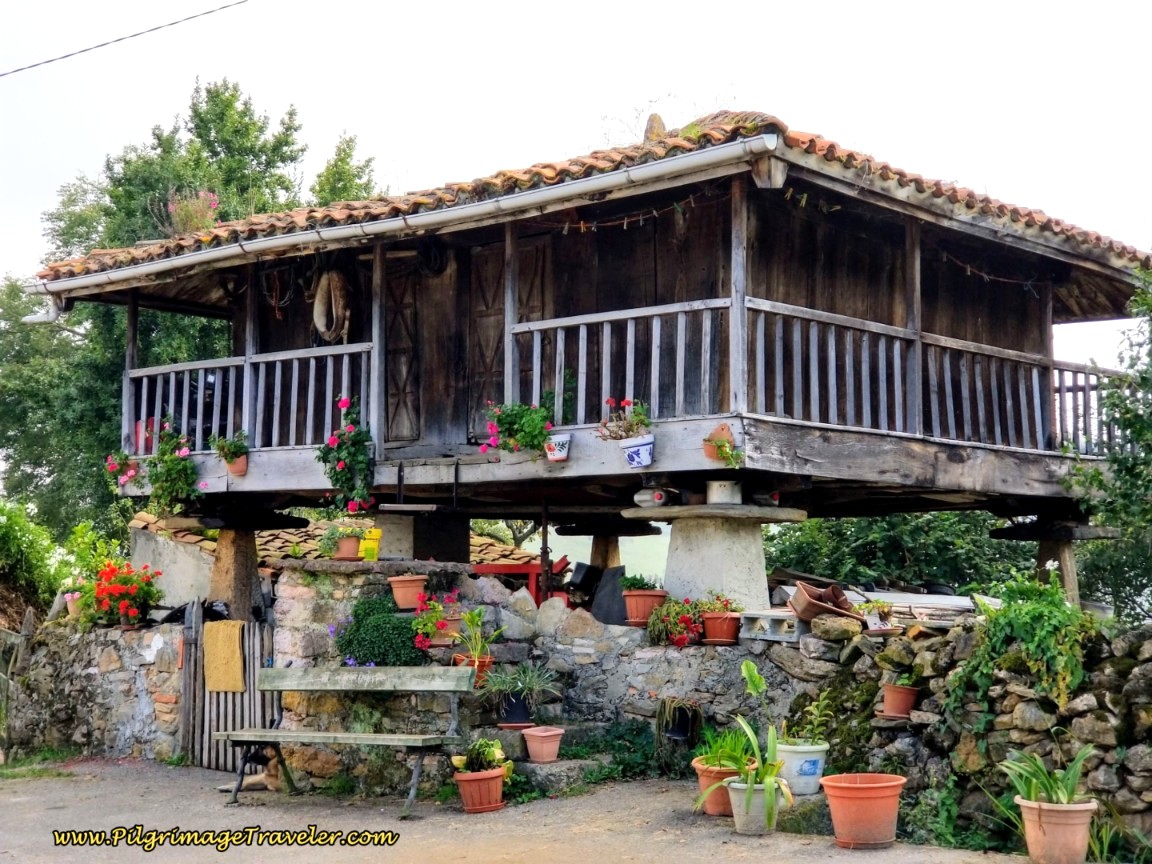Hórreos and Flowers in San Miguel de la Pereda
