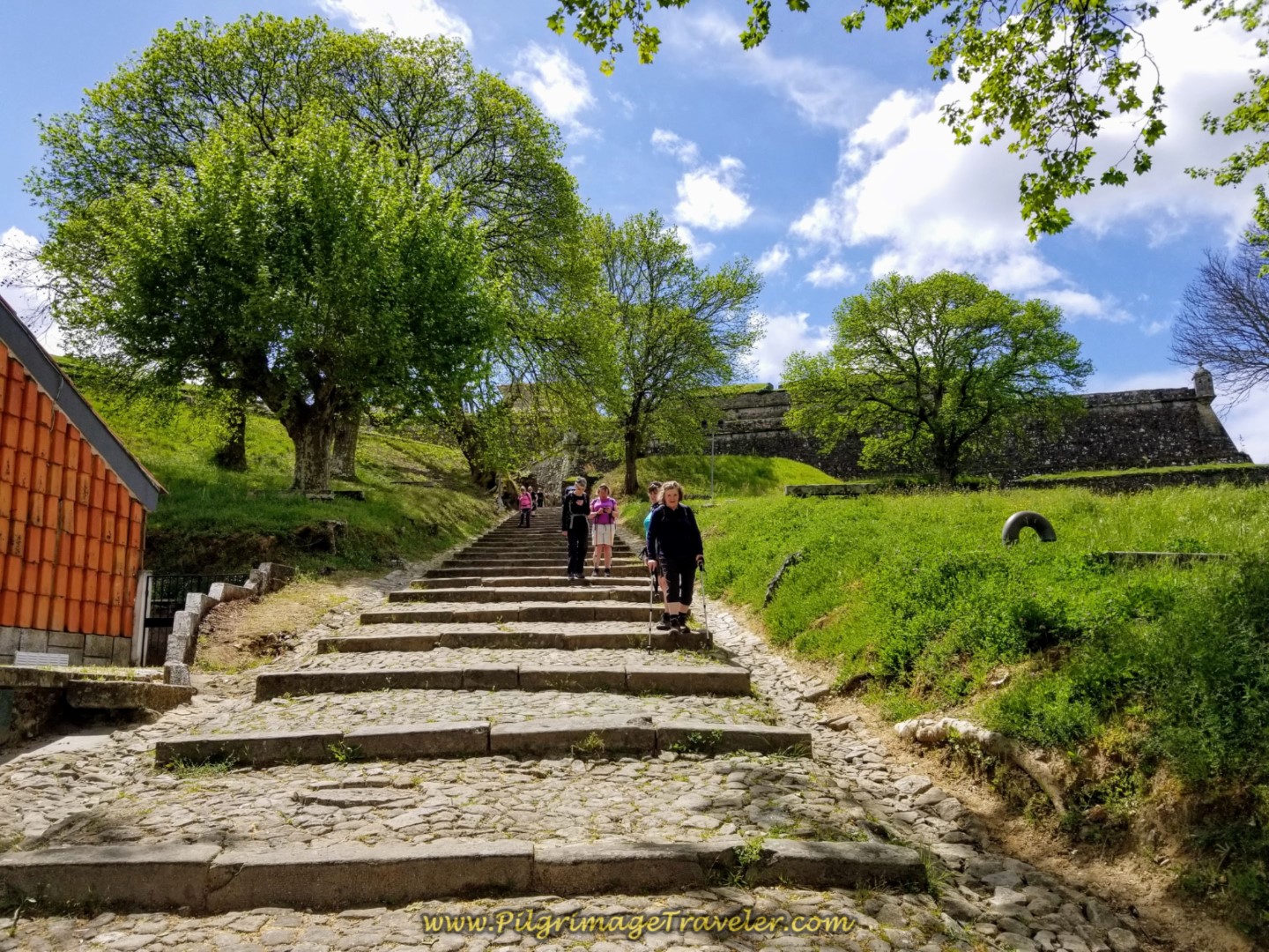 Steps Leading to the Rio Minho on day nineteen on the Central Route of the Portuguese Camino