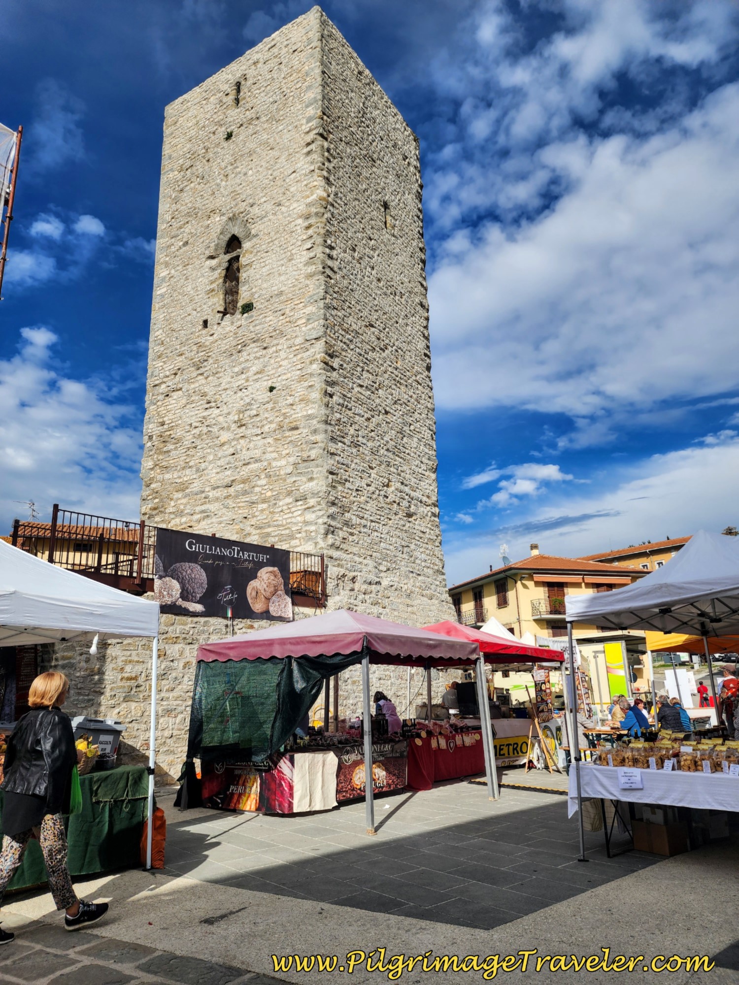La Rocca Longobarda Tower, day six on the Way of St. Francis, from Cittá di Castello to Pietralunga