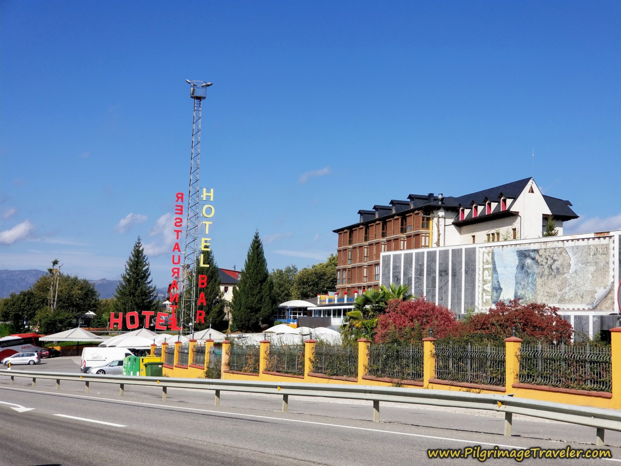 Pass the Hotel J Enrimary and the Restaurant