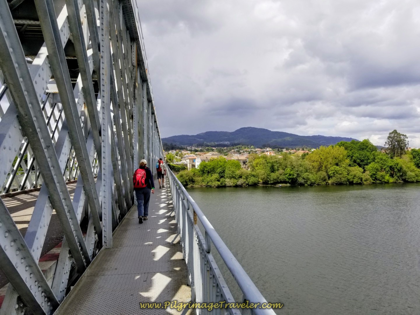 Pedestrian Walkway on the International Bridge from Portugal to Spain on day nineteen on the Central Route of the Portuguese Camino