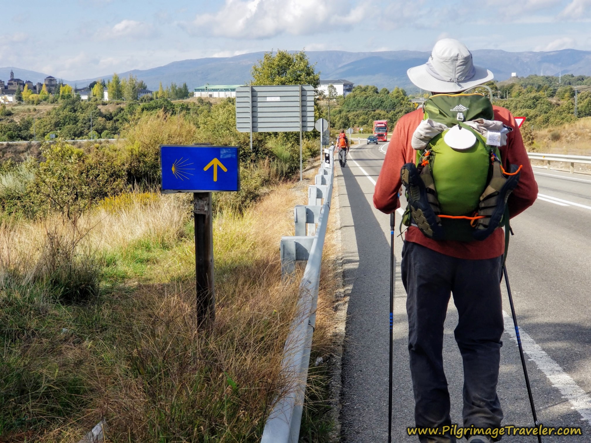 Norm Walking Along the N-525 Towards Puebla de Sanabria