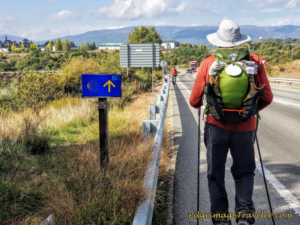 Norm Walking Along the N-525 Towards Puebla de Sanabria